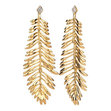 Load image into Gallery viewer, TRIBAL ZONE TONY GOLDEN LEAF DROP EARRING