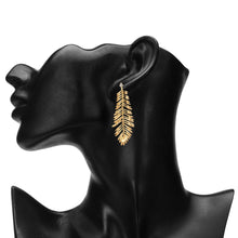 Load image into Gallery viewer, TRIBAL ZONE TONY GOLDEN LEAF DROP EARRING