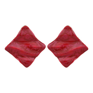 TRIBAL ZONE  ELEGANT RED ENAMALE STUD EARRING