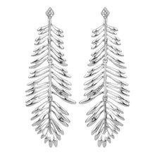 Load image into Gallery viewer, TRIBAL ZONE TONY SILVER  LEAF DROP EARRING