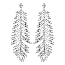 Load image into Gallery viewer, TRIBAL ZONE TONY SILVER  LEAF DROP EARRING