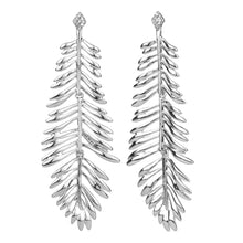 Load image into Gallery viewer, TRIBAL ZONE TONY SILVER  LEAF DROP EARRING