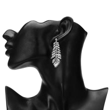 Load image into Gallery viewer, TRIBAL ZONE TONY SILVER  LEAF DROP EARRING