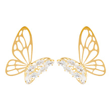 Load image into Gallery viewer, TRIBAL ZONE BUTTERFLY GOLD  STONE EARRING