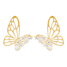 Load image into Gallery viewer, TRIBAL ZONE BUTTERFLY GOLD  STONE EARRING
