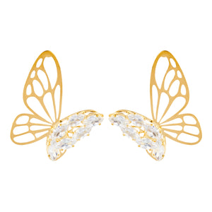 TRIBAL ZONE BUTTERFLY GOLD  STONE EARRING