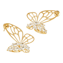 Load image into Gallery viewer, TRIBAL ZONE BUTTERFLY GOLD  STONE EARRING