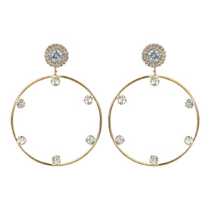 TRIBAL ZONE LOVELY DAIMOND HOOP GOLDEN EARRING