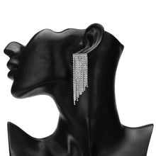 Load image into Gallery viewer, TRIBAL ZONE SHIMMER DANGLERS SILVER  EARRING (PARTY WAER)