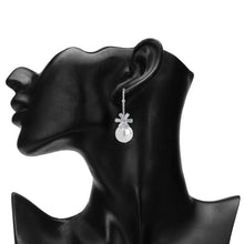 Load image into Gallery viewer, TRIBAL ZONE FLOWER CZ STONE WITH PEARL DROP EARRING