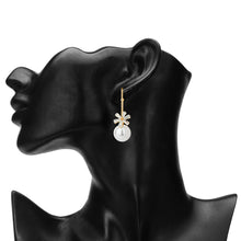 Load image into Gallery viewer, TRIBAL ZONE MODISH CZ STONE WITH PEARL DROP GOLDEN EARRING