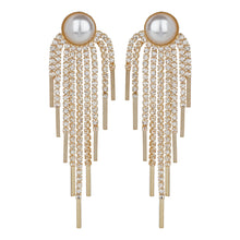 Load image into Gallery viewer, TRIBAL ZONE GOLDEN PEARL WITH DAIMOND DROP EARRING (PARTY WEAR )