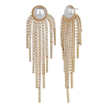Load image into Gallery viewer, TRIBAL ZONE GOLDEN PEARL WITH DAIMOND DROP EARRING (PARTY WEAR )