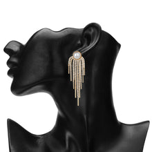 Load image into Gallery viewer, TRIBAL ZONE GOLDEN PEARL WITH DAIMOND DROP EARRING (PARTY WEAR )