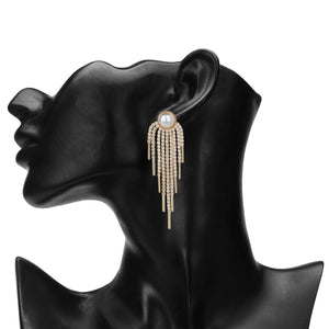 TRIBAL ZONE GOLDEN PEARL WITH DAIMOND DROP EARRING (PARTY WEAR )