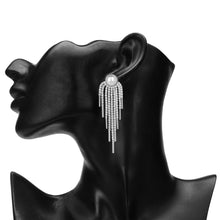 Load image into Gallery viewer, TRIBAL ZONE SILVER  PEARL WITH DAIMOND DROP EARRING (PARTY WEAR )