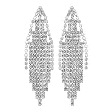 Load image into Gallery viewer, TRIBAL ZONE SHIMMER STUNNING DANGLERS SILVER  EARRING (PARTY WAER)