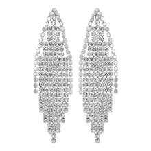 Load image into Gallery viewer, TRIBAL ZONE SHIMMER STUNNING DANGLERS SILVER  EARRING (PARTY WAER)