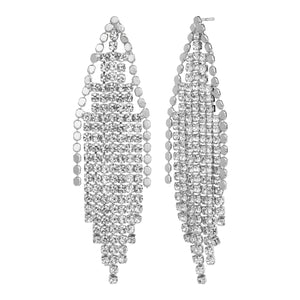 TRIBAL ZONE SHIMMER STUNNING DANGLERS SILVER  EARRING (PARTY WAER)