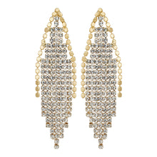 Load image into Gallery viewer, TRIBAL ZONE SHIMMER STUNNING DANGLERS GOLDEN EARRING (PARTY WAER)