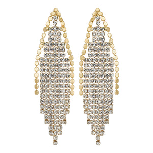 TRIBAL ZONE SHIMMER STUNNING DANGLERS GOLDEN EARRING (PARTY WAER)