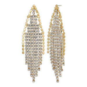 TRIBAL ZONE SHIMMER STUNNING DANGLERS GOLDEN EARRING (PARTY WAER)