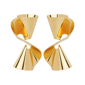 TRIBAL ZONE GOLDEN TWIST STUD EARRING