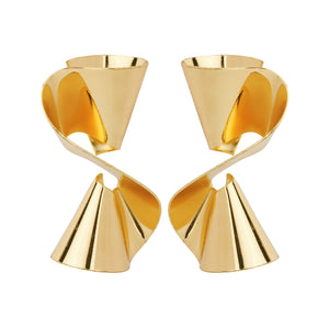 TRIBAL ZONE GOLDEN TWIST STUD EARRING