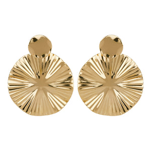 TRIBAL ZONE  FASHIONABLE GOLDEN ROUND DROP EARRING