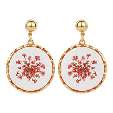 Load image into Gallery viewer, TRIBAL ZONE AMAZING SPRING FLOWER ENAMEL GOLDEN DROP EARRING