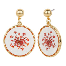 Load image into Gallery viewer, TRIBAL ZONE AMAZING SPRING FLOWER ENAMEL GOLDEN DROP EARRING