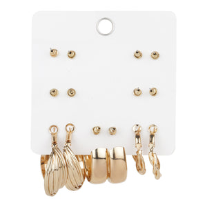 TRIBAL ZONE CLASSY 7 SET HOOP & STUD EARRING