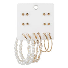 Load image into Gallery viewer, TRIBAL ZONE  GOLDEN 7 SET HOOP &amp; STUD EARRINGS