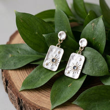 Load image into Gallery viewer, Celestial Sun and Star Drop Earrings