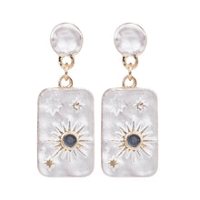 Load image into Gallery viewer, Celestial Sun and Star Drop Earrings