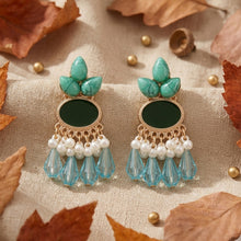 Load image into Gallery viewer, Turquoise Pearl Drop Earrings