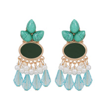 Load image into Gallery viewer, Turquoise Pearl Drop Earrings