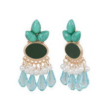 Load image into Gallery viewer, Turquoise Pearl Drop Earrings