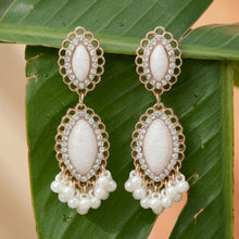 Load image into Gallery viewer, White Pearl Drop Earrings