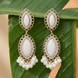 White Pearl Drop Earrings