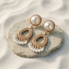 Load image into Gallery viewer, Gold Pearl Drop Earrings