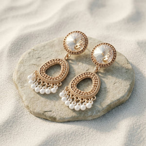 Gold Pearl Drop Earrings