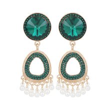 Load image into Gallery viewer, Emerald Pearl Drop Earrings