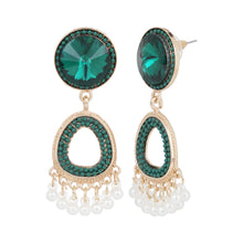 Load image into Gallery viewer, Emerald Pearl Drop Earrings