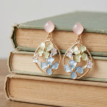 Load image into Gallery viewer, Pastel Floral Drop Earrings
