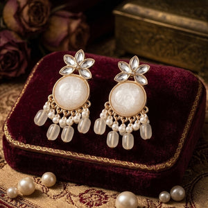 Vintage White Tassel Earrings