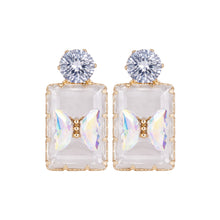 Load image into Gallery viewer, Elegant Iridescent Butterfly Crystal Drop Earrings
