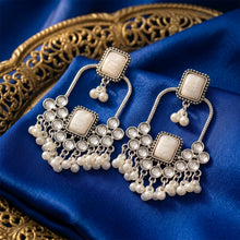 Load image into Gallery viewer, Antique Silver Chandelier Statement Earrings
