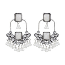 Load image into Gallery viewer, Antique Silver Chandelier Statement Earrings