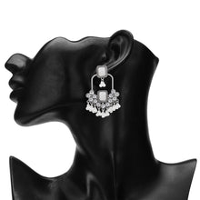 Load image into Gallery viewer, Antique Silver Chandelier Statement Earrings